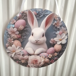 Nyuszi kopogtató, ajtódísz, falidísz 3D - otthon & életmód - dekoráció - ajtó- és ablak dekoráció - ajtódísz & kopogtató - Meska.hu