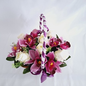 Orchidea rózsa  virágcsokor ,táska, doboz, box , kosár - otthon & életmód - dekoráció - virágdísz és tartó - csokor & virágdísz - Meska.hu