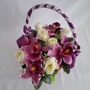 Orchidea rózsa  virágcsokor ,táska, doboz, box , kosár - otthon & életmód - dekoráció - virágdísz és tartó - csokor & virágdísz - Meska.hu