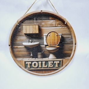 Toilet tábla, ajtódísz, falikép,tábla 3D - otthon & életmód - fürdőszoba - fürdőszobai dekoráció - Meska.hu