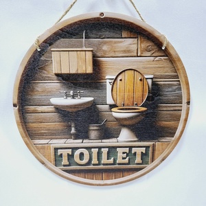 Toilet tábla, ajtódísz, falikép,tábla 3D - otthon & életmód - fürdőszoba - fürdőszobai dekoráció - Meska.hu