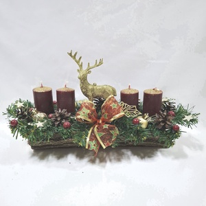 Rénszarvas adventi karácsonyi asztaldísz, dekoráció  - karácsony - adventi díszek - adventi asztaldísz - Meska.hu