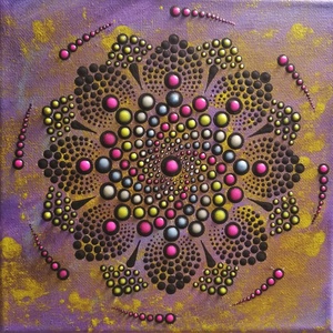 Spirál party -  sötétben világító pontozott mandala - otthon & életmód - dekoráció - spiritualitás - mandala - Meska.hu