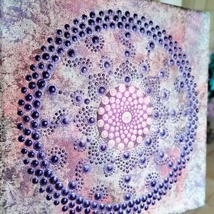 Lilaezüst ragyogás - pontozott mandala - otthon & életmód - dekoráció - spiritualitás - mandala - Meska.hu