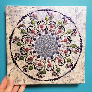 Márványos-gyöngyös pontozott mandala - otthon & életmód - dekoráció - spiritualitás - mandala - Meska.hu