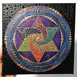 Gyöngycsillag - pontozott kép, Otthon & Életmód, Dekoráció, Spiritualitás, Mandala, Festészet, MESKA