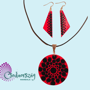 Katica pontozott mandalás nyaklánc - ékszer - fülbevaló - lógó fülbevaló - Meska.hu
