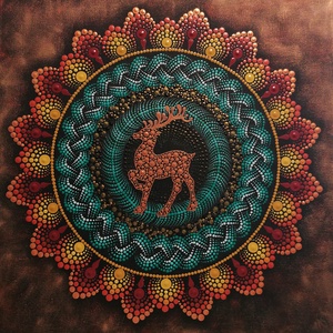 Csodaszarvas 2. pontozott mandala - Meska.hu