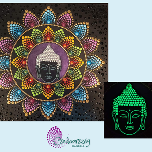 Foszforeszkáló mandala Buddha, Otthon & Életmód, Dekoráció, Spiritualitás, Mandala, Festészet, MESKA