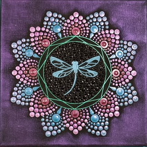 Szitakötő pontozott mandala, Otthon & Életmód, Dekoráció, Spiritualitás, Mandala, , MESKA