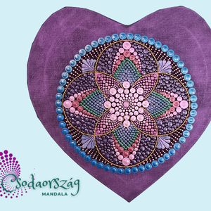Lila ragyogás - szív alakú pontozott mandala - otthon & életmód - dekoráció - spiritualitás - mandala - Meska.hu