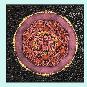 Kelta csomó - bordó-arany pontozott mandala - otthon & életmód - dekoráció - spiritualitás - mandala - Meska.hu