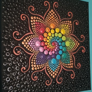 Metál szivárványspirál pontozott mandala - otthon & életmód - dekoráció - spiritualitás - mandala - Meska.hu