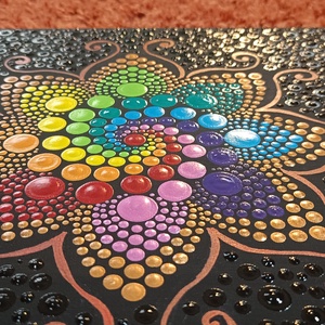 Metál szivárványspirál pontozott mandala - otthon & életmód - dekoráció - spiritualitás - mandala - Meska.hu