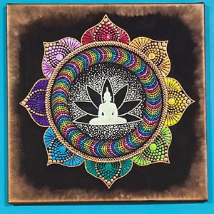 Foszforeszkáló mandala Buddha virága - otthon & életmód - dekoráció - spiritualitás - mandala - Meska.hu