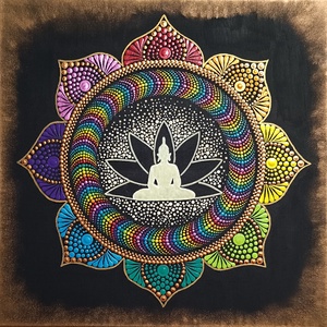 Foszforeszkáló mandala Buddha virága, Otthon & Életmód, Dekoráció, Spiritualitás, Mandala, Festészet, MESKA
