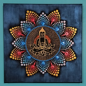 Kis Buddha pontozott mandala - otthon & életmód - dekoráció - spiritualitás - mandala - Meska.hu