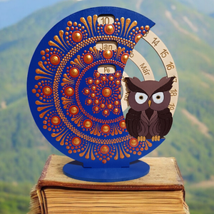 Mandalamintás baglyos öröknaptár - otthon & életmód - dekoráció - fali és függő dekoráció - falinaptár & öröknaptár - Meska.hu