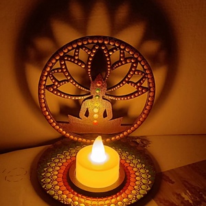 Mécsestartó árnyéklámpa - Buddha - otthon & életmód - gyertya, illat, aroma - mécses és mécsestartó - Meska.hu