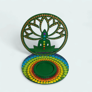 Mécsestartó árnyéklámpa - Buddha, Otthon & Életmód, Gyertya, illat, aroma, Mécses és mécsestartó, Festett tárgyak, MESKA