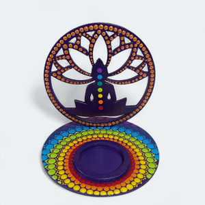 Mécsestartó árnyéklámpa - Buddha, Otthon & Életmód, Gyertya, illat, aroma, Mécses és mécsestartó, Festett tárgyak, MESKA