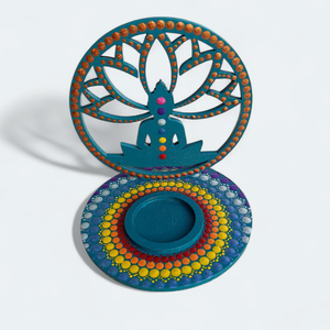 Mécsestartó árnyéklámpa - Buddha, Otthon & Életmód, Gyertya, illat, aroma, Mécses és mécsestartó, Festett tárgyak, MESKA