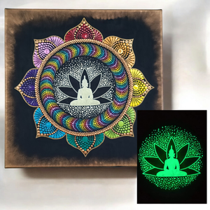 Foszforeszkáló mandala Buddha virága, Otthon & Életmód, Dekoráció, Spiritualitás, Mandala, Festészet, MESKA