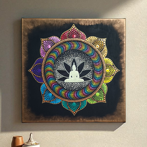 Foszforeszkáló mandala Buddha virága - otthon & életmód - dekoráció - spiritualitás - mandala - Meska.hu