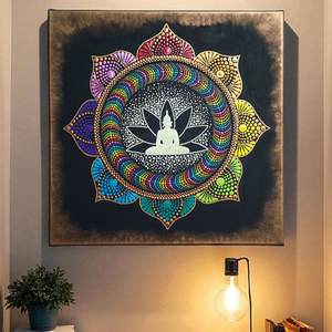 Foszforeszkáló mandala Buddha virága - otthon & életmód - dekoráció - spiritualitás - mandala - Meska.hu