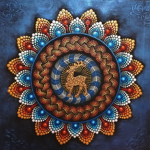 Csodaszarvas pontozott mandala - otthon & életmód - dekoráció - spiritualitás - mandala - Meska.hu