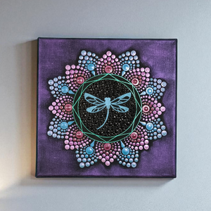 Szitakötő pontozott mandala - otthon & életmód - dekoráció - spiritualitás - mandala - Meska.hu