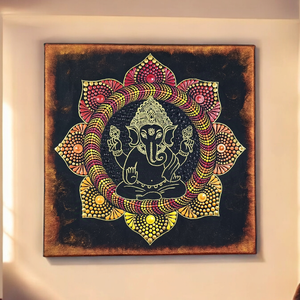 Ganesha pontozott mandala 30 cm - otthon & életmód - dekoráció - spiritualitás - mandala - Meska.hu
