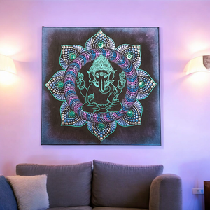 Ganesha pontozott mandala 30 cm - otthon & életmód - dekoráció - spiritualitás - mandala - Meska.hu