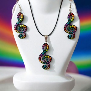 Violinkulcs pontozott nyaklánc - ékszer - nyaklánc - medálos nyaklánc - Meska.hu