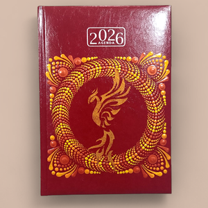 2026. évi főnixmadaras határidőnapló - 3D hatású, bordó - otthon & életmód - papír, írószer - naptár & tervező - Meska.hu