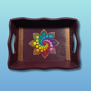 Mandalás kínáló tálca - Meska.hu