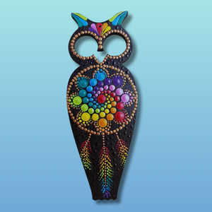 Baglyos könyvjelző - csakrák, Könyv & Zene, Könyvjelző, Festett tárgyak, MESKA