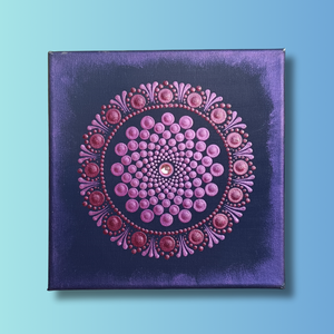 Lila kis csoda pontozott mandala - Meska.hu