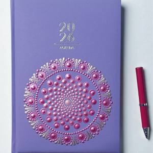 2026. évi napi beosztású mandalás határidőnapló - lila-ezüst - otthon & életmód - papír, írószer - naptár & tervező - Meska.hu