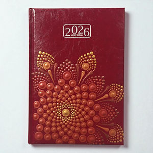 2026. évi napi beosztású mandalás határidőnapló - bordó-arany - otthon & életmód - papír, írószer - naptár & tervező - Meska.hu