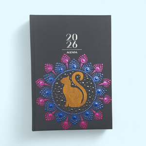 2026. évi napi beosztású mandalás határidőnapló - cicás - Meska.hu