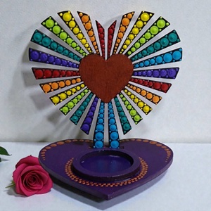 Mécsestartó árnyéklámpa - szív alakú - otthon & életmód - gyertya, illat, aroma - mécses és mécsestartó - Meska.hu