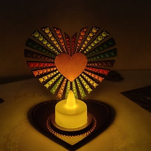 Mécsestartó árnyéklámpa - szív alakú - otthon & életmód - gyertya, illat, aroma - mécses és mécsestartó - Meska.hu