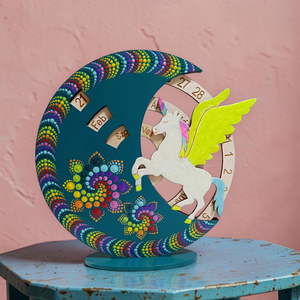 Foszforeszkáló szárnyas unikornis öröknaptár - otthon & életmód - dekoráció - fali és függő dekoráció - falinaptár & öröknaptár - Meska.hu