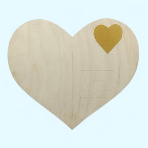 Kaparós szív alakú fa képeslap  - otthon & életmód - papír, írószer - ajándékozás kellékei - képeslap, üdvözlőlap - Meska.hu