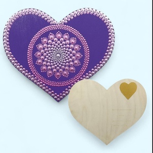 Kaparós szív alakú fa képeslap , Otthon & Életmód, Papír, írószer, Ajándékozás kellékei, Képeslap, üdvözlőlap, Festészet, Festett tárgyak, MESKA