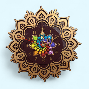 Mandalás falióra, Otthon & Életmód, Dekoráció, Fali és függő dekoráció, Falióra & óra, Festészet, Festett tárgyak, MESKA