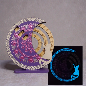 Foszforeszkáló mini cicás öröknaptár - Meska.hu