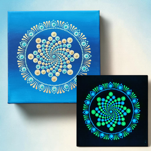 Kék csillag foszforeszkáló mandala - otthon & életmód - dekoráció - spiritualitás - mandala - Meska.hu