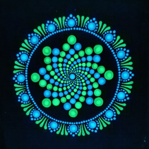 Kék csillag foszforeszkáló mandala - otthon & életmód - dekoráció - spiritualitás - mandala - Meska.hu
